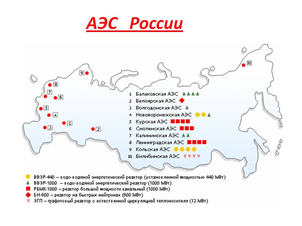 Укажите название города где была построена атомная электростанция обозначенная на схеме